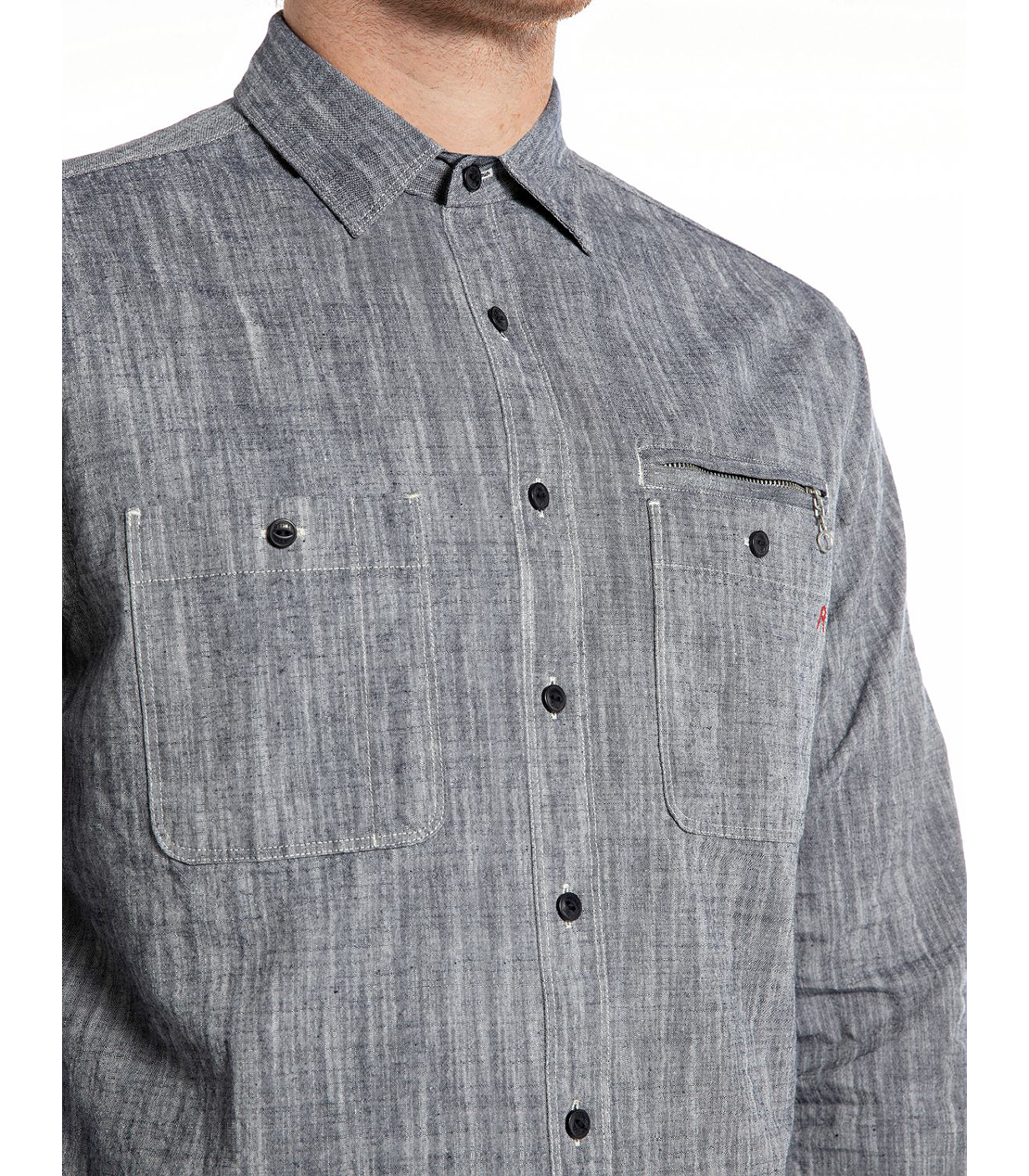 コットンシャンブレーシャツ 詳細画像 ライトグレー 3